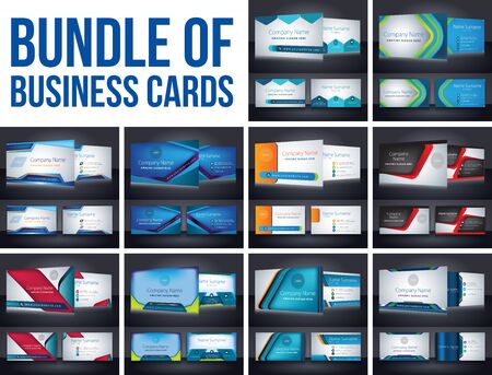 Bundle of Business Card template Corporate layout color background vector illustrationのイラスト素材