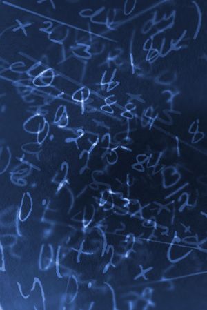Photocomposite background of handwritten mathematical formula