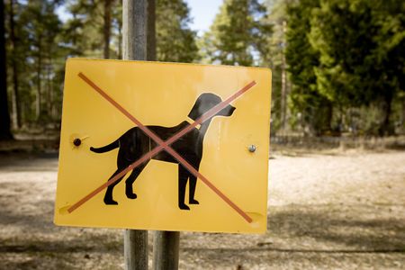 Dogs not allowed in the park -sign.の写真素材
