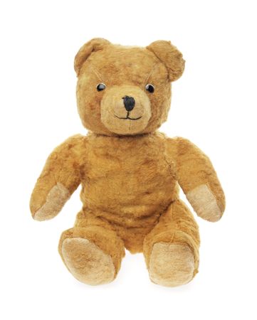 Vintage teddybear toy isolated on whiteの写真素材