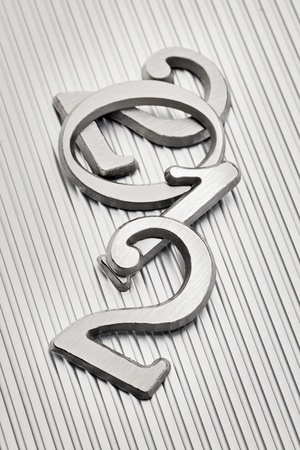 Metallic letters that can be used for number "2012" on metallic background.の写真素材