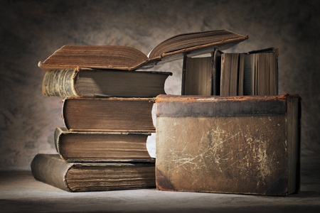 Still life made of old worn books.