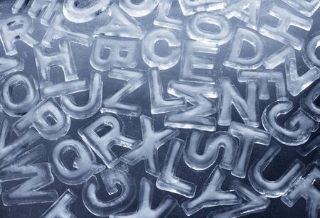 Different letters made from real ice.の写真素材