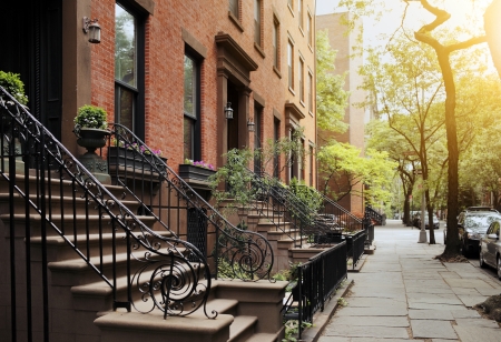 A View from idyllic Brooklyn Heights, Brooklyn, New York City, USA. Short depth of field. A View from idyllic Brooklyn Heights, Brooklyn, New York City, USA. Short depth of field.