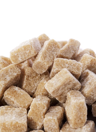 Natural brown sugar cubes. Very short depth-of-field.の写真素材