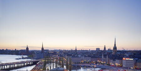 STOCKHOLM, SWEDEN - MAY 17, 2014: A View of Stockholm city, as seen from the Slussen Katarinahissenのeditorial素材