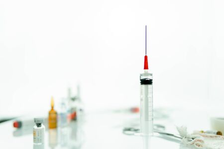 Injection with medicationの写真素材
