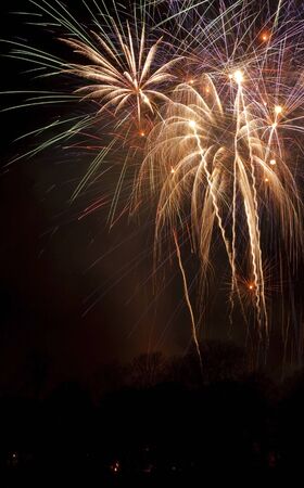 A high sky 4th of july Display at an organised Fireshowの写真素材