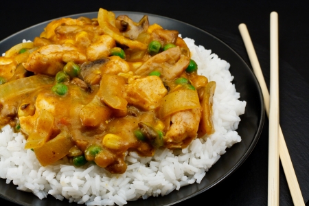 Chicken Curry a popular oriental dish available at chinese restaurantsの写真素材