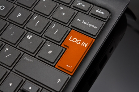 Log in Return Key symbolizing the logging in to an account online after entering username and passwordの写真素材
