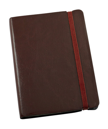 Pocket sized Leather bound personal journal for keeping a hand written record of memoriesの写真素材
