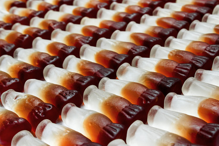 Cola bottle background arranged in rowsの写真素材