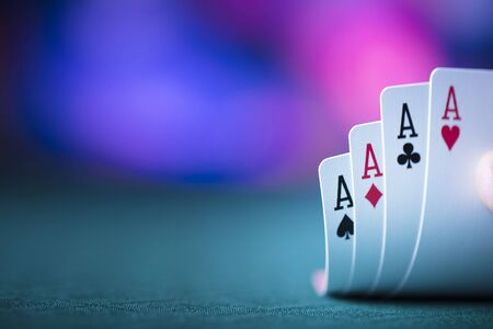 Casino theme, poker game,coach four of aces.