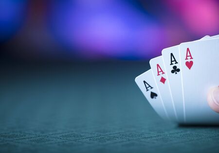Casino theme, poker game,coach four of aces.