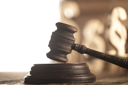 Law and justice theme. Mallet of judge.