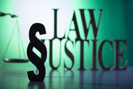 Justice concept. Gavel of the judge. Lady justice. Scale.
