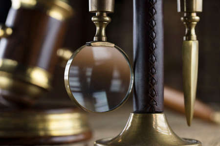 Law and justice concept - gavel  of the judge.の写真素材