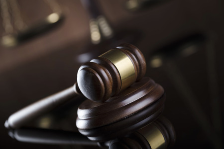 Legal office concept. Gavel and scale.