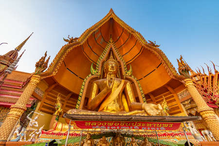 Thailand - 20 April 2020 : Wat Thum Sua or Tiger Cave Temple on sky background, Kanchanaburi Privince, Thailand.のeditorial素材