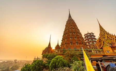 Thailand - 20 April 2020 : Wat Thum Sua or Tiger Cave Temple on sky background, Kanchanaburi Privince, Thailand.のeditorial素材