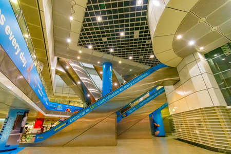 SINGAPORE-JANUARY 30,2020:Jewel Changi airport, Singapore. The world's tallest indoor water fall. decoration image contain certain grain noise and soft focus.のeditorial素材