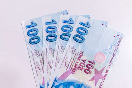 Turkish Lira, Turkish Money (Turkish Turk Parasi Lira)の写真素材