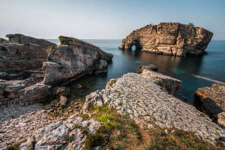 The rocky coast of Bagirganli village of Kandira district. Kocaeliの写真素材