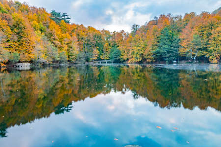 The Yedigoller Seven Lakes National Park is in the north of the Bolu province, and south of Zonguldak in the western Black Sea region.の写真素材