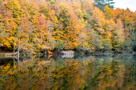 The Yedigoller Seven Lakes National Park is in the north of the Bolu province, and south of Zonguldak in the western Black Sea region.の写真素材
