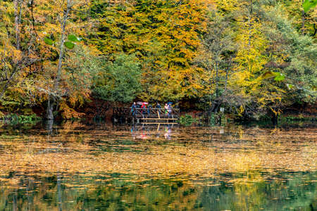 The Yedigoller Seven Lakes National Park is in the north of the Bolu province, and south of Zonguldak in the western Black Sea region.の写真素材