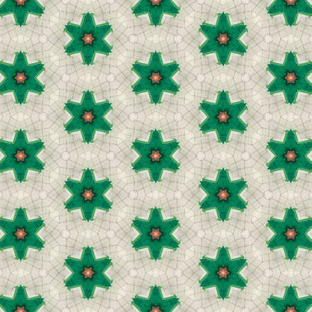 Seamless Pattern (Triangle shapes, White Star Light, Green, Red, Yellow, Pink, Geometric, Textile,...