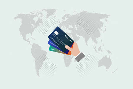 We can shop anywhere in the world with a credit card, vektor work