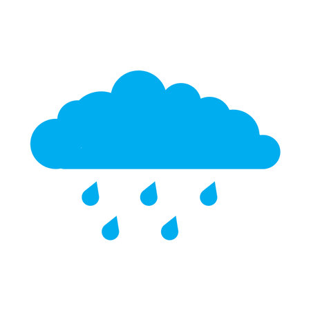 Vector work representing the weather (cloudy weather, sunny weather, rainy weather, rainbow, clouds, sun)のイラスト素材