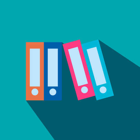 Various colorful files against white backgroundのイラスト素材