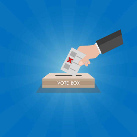 Elections voting, politics and elections illustration, hands leaving votesのイラスト素材