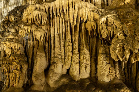 Sarikaya Cave, located in Duzce, Turkey, offers a wonderful view with natural formations, stalactites and stalagmites.の写真素材
