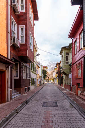 KADIRGA, ISTANBUL, TURKEY - DECEMBER 26, 2020: Historical Houses in KadÄ±rga Districtのeditorial素材