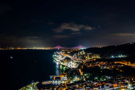 Osmangazi Bridge (Izmit Bay Bridge). IZMIT, KOCAELI, TURKEY. Longest bridge in Turkey and the fourth-longest suspension bridge in the world by the length of its central span.の写真素材