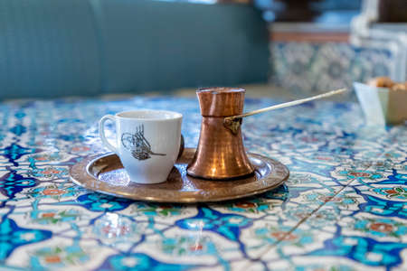 Historical Turkish coffee in the gulf district of Kocaeli, 31 October 2021, Kocaeli, Turkeyのeditorial素材