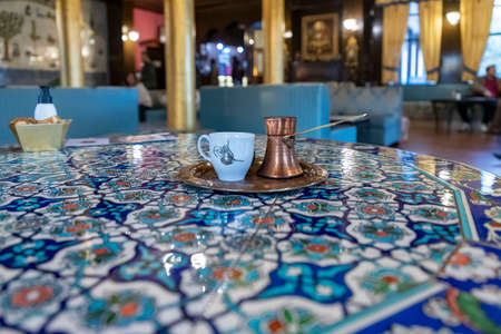 Historical Turkish coffee in the gulf district of Kocaeli, 31 October 2021, Kocaeli, Turkeyのeditorial素材