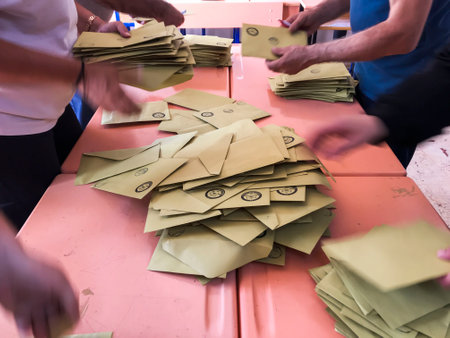 Counting of votes in the general elections Turkey, June 23, 2019, istanbul, Turkeyのeditorial素材