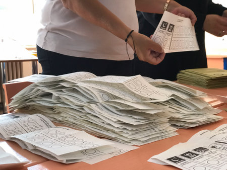 Counting of votes in the general elections Turkey, June 23, 2019, istanbul, Turkeyのeditorial素材