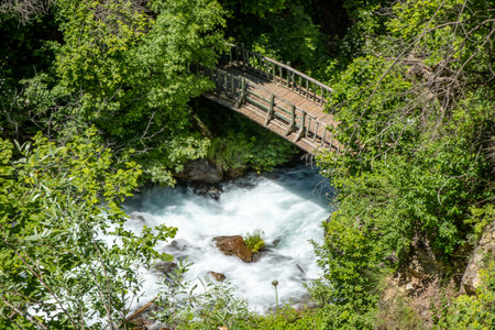 Tomara Waterfall National Nature Park in Siran district, Gumushane, Turkey ( Turkish Tomara Selalesi, Siran, Gumushane)の写真素材