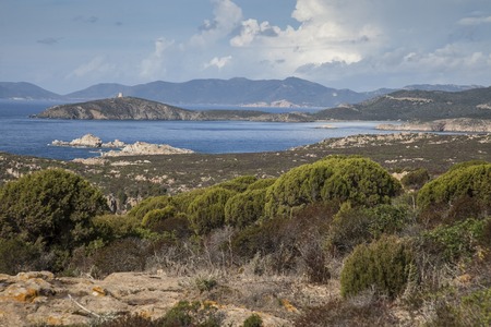 scenery along the coastline in Sardinia Italy