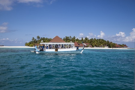 paradisiacal landscape tropical beach in the Maldivesの写真素材