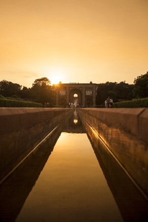 humayun tomb famous monument in indiaの写真素材