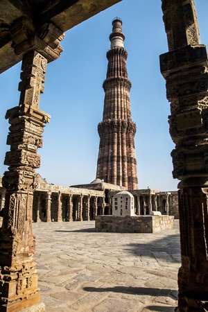 The qutub minar complex delhi in indiaの写真素材