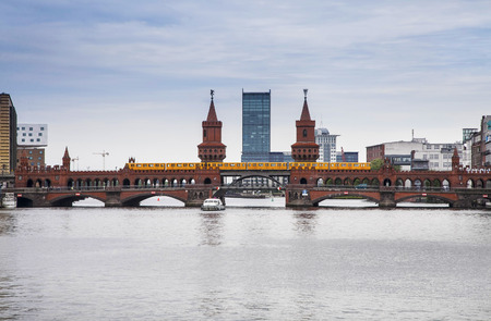 bridge over the river in the center of berlinの写真素材