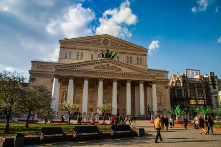 bolshoi theatre in moscow a beautiful landmark of Russiaのeditorial素材