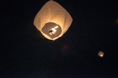 the chinese lanterns on the miami beachの写真素材